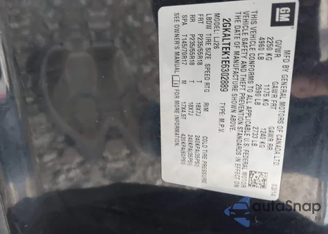 2014 GMC Terrain Slt-2 из США, поврежденный, VIN 2GKALTEK1E6302889